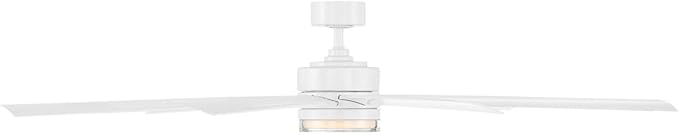 Wynd XL Smart Indoor and Outdoor 9-Blade Ceiling Fan 72in Matte White with 3000K LED Light Kit and Remote Control works with Alexa, Google Assistant, Samsung Things, and iOS or Android App