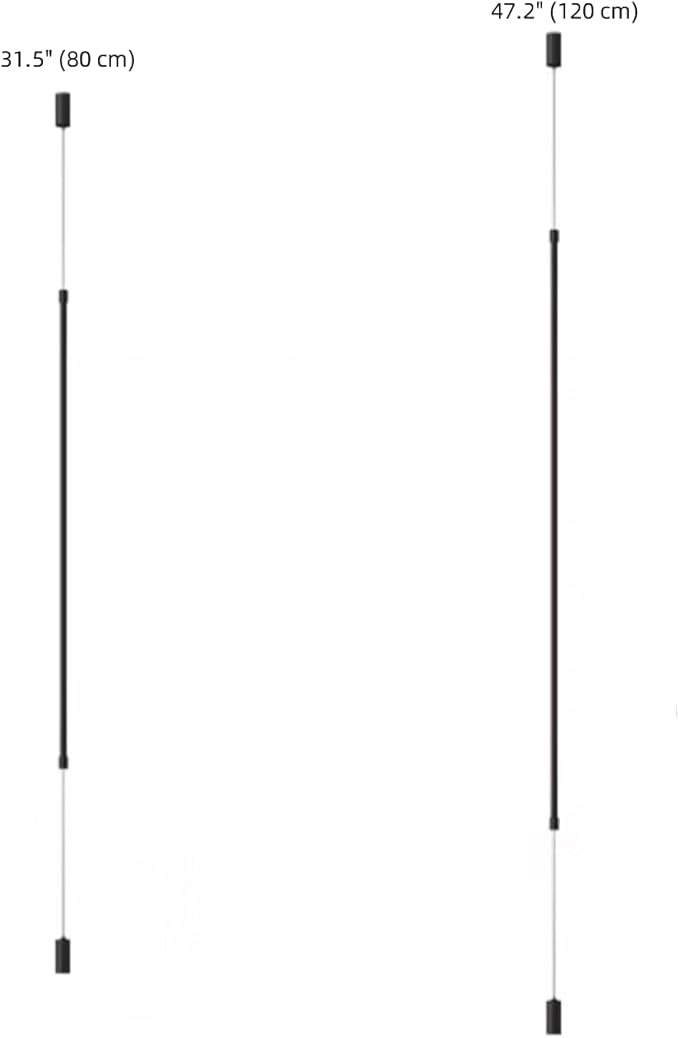 Modern Minimalist Bedside Pendant Light Black Linear Floor to Ceiling Lamp Long Strip LED Hanging Lamp for Bedroom Living Room Corner - Hardwired