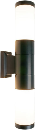 VOLT 12V Cast Brass Up/Down Outdoor Sconce & Lanai Light (Black) with Glow Tube Top/Bottom for Low Voltage Landscape Lighting