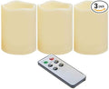 CANDLE CHOICE Waterproof Outdoor Battery Operated Flameless Candles with Remote Timer Plastic Flickering Fake Electric LED Pillars for Lantern Garden Wedding Christmas Decorations 3x4 Inches 3 PCS