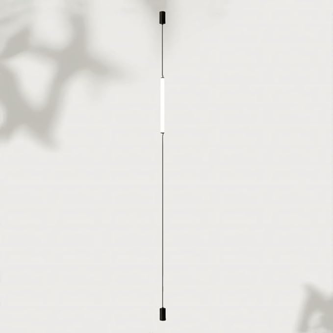Modern Minimalist Pendant Light Linear Floor to Ceiling Lamp 19.6" Long Strip LED Pendant Lights Plug in Hanging Bedside Lamp for Bedroom Living Room Corner