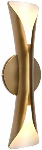 Tubicen Wall Sconce Gold Mid Century Modern Movie Theater Sconces Wall Lighting Up Down Hardwired Indoor Dimmable Wall Lights for Living Room Bedroom Hallway Stairway 15.7" H