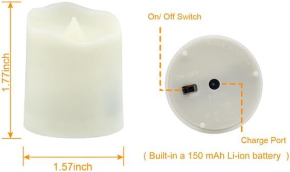USB Rechargeable Flameless LED Tea Lights Warm White Votive Candles with Remote Battery Flickering Tealights Candle for Halloween Christmas Romantic Home Decoration (12 Packs,Warm White)