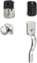 Yale Assure Lock 2 Touch Deadbolt with Ridgefield Handle, Satin Nickel Smart Keyless Entry Door Lock with Wi-Fi Connected Touch Keypad and Fingerprint Scanner, B-YRD450-F-WF1-RX-619