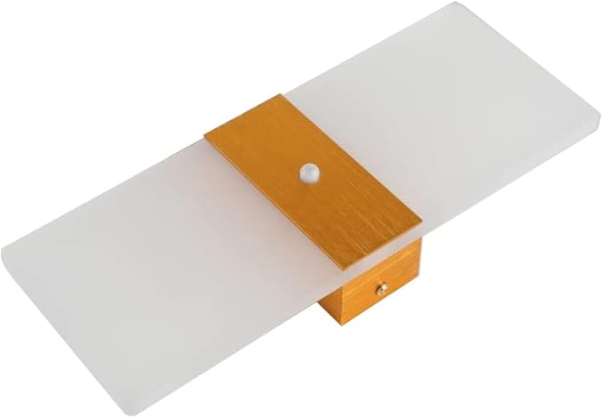 LED Motion Sensor Wall Lamp Security Light 12W SMD 2835 Acrylic Up/Down Wall Sconce Light Motion Activated Porch Lamp Fixture Modern Lighting for Stairway Patio Aisle Brushed Golden 3000K
