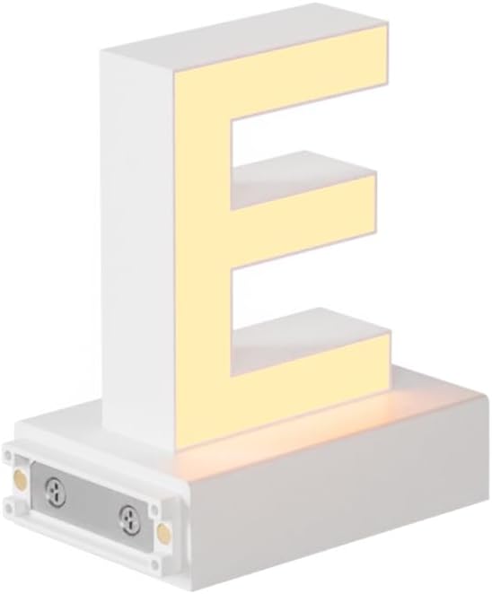LED Magnetic Letter E H 3.7" Light with Touch Control, White, Dimmable, Warm White 3000K