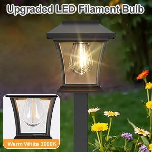 Sparkblaze 10 Pack Solar Pathway Lights Outdoor, LED Solar Yard Lights Dusk to Dawn Solar Garden Lights for Lawn, Walkway, Path & Landscape Lighting. (10, Warm White)