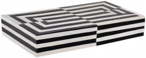 Handicrafts Home Large Decorative Storage Box 12x6– Coffee Table Organizer Box, Modern Home Décor Accent, Keepsake Memory Box, Jewelry Storage Box, Boho Decorative Box with Lid for Shelf, Mantle Decor