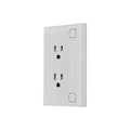WiFi Smart Wall Outlet, Outlet Compatible with Alexa and Google Home, Smart Tuya Socket with Energy Monitoring and Timer, Dual Sockets2.4GHz WiFi Only, White 1 Pack