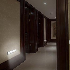 Leadleds 3-Pack Battery Operated 10-LED Motion Sensor Light Bar Stick-on Anywhere Portable Closet Cabinet LED Night Light Wall Light Stairs Light Step Light Bar