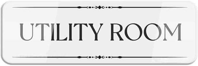Acrylic Utility Room Sign - Highly Visible for Office Basements, Home Garages, and Building Maintenance Areas, 3x9 Inch