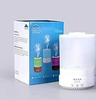 BlueHills Premium 2500 ML Set of 3 Extra Large Essential Oils Diffusers for Big Rooms High Mist Output XL Huge Capacity Adjustable Cool Mist Great Gift – Value Pack of 3 White Dark Wood and Design