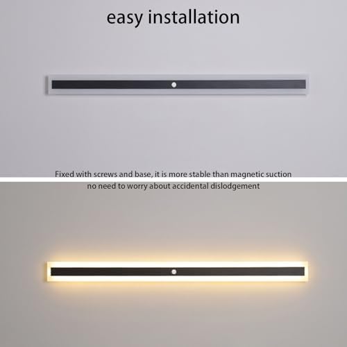 Modern LED Wall Light with Motion Sensor - Rectangle Aluminum Sconces, Adjustable 3000K/4500K/6000K for Cabinet, Wardrobe, Bedroom, Office, Corridor Lighting