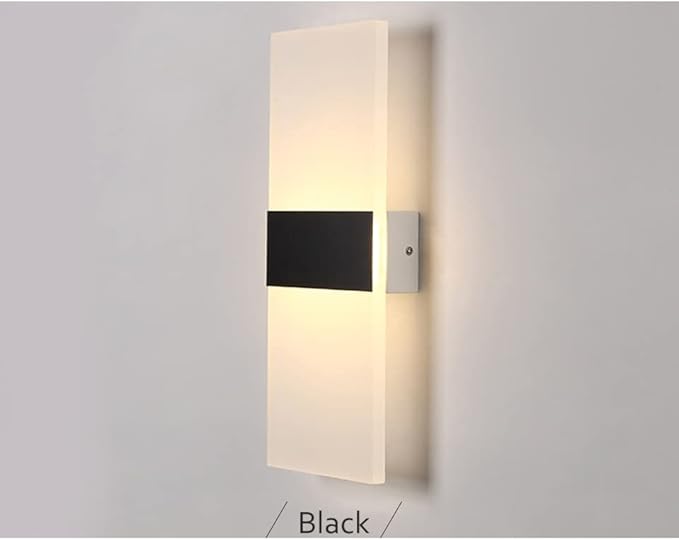 LED - Fashionable Decorative Light for Bedroom, Bedside, Stairs & Corridor Simple 110V Chandelier Style Wall Modern Home Decor (Black 22x11CM)