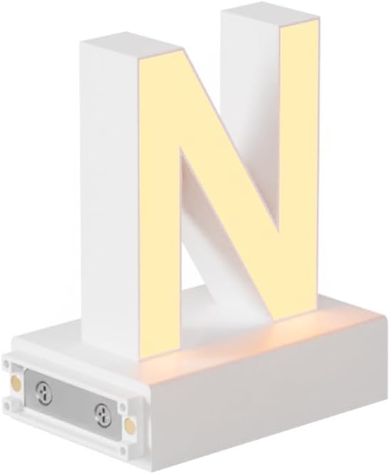 LED Magnetic Letter N, H 3.7" Light with Touch Control, White, Dimmable, Warm White 3000K