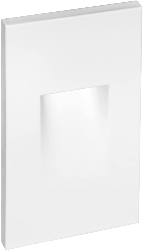 Maxxima Vertical LED Step Light, Indoor/Outdoor Stair Light, 3 CCT Color Selectable 3000K, 4000K, 5000K, 150 Lumens, IP65 Rated for Outdoor and Damp Locations, White, 2-Pack
