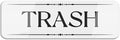 Acrylic Trash Sign - Fade- for Indoor/Outdoor Use in Office Buildings, Shopping Malls, and Public Parks, 3x9 Inch