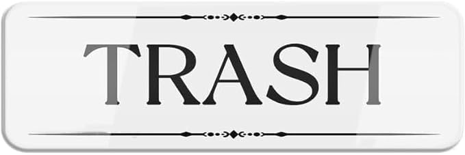 Acrylic Trash Sign - Fade- for Indoor/Outdoor Use in Office Buildings, Shopping Malls, and Public Parks, 3x9 Inch