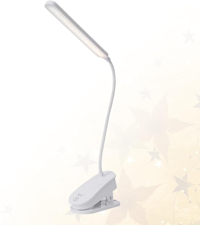 jojofuny Adjustable Reading Lamp with Flexible Gooseneck Eye Protection LED Desk Light Color Temperatures Smooth Brightness Portable Night Lamp for Bed Study and Office Use White