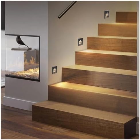 5Pcs 3W Recessed LED Motion Sensor Stair Lights, 3000K Warm White, Wall-Mounted Indoor Step Lamps - Silver Finish