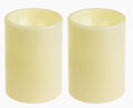 Flameless Outdoor LED Candle Set, Battery Operated Plastic Pillar Led Candle Light with Timer, 3 x 4, Ivory,Pack of 2