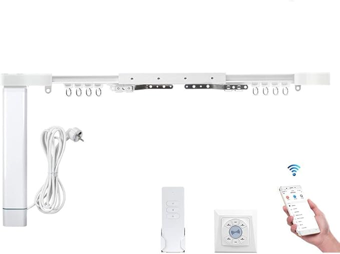 Smart Curtains System, Electric Curtain Track Works with Apple Homekit, Automatic Curtain Opener with Electric Curtain Tracks, Compatible with Alexa Google Home Apple Home (5.1m (200.7 inch))