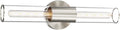 Bathroom Vanity Light Fixture, 2-Light Brushed Nickel Wall Sconce Lighting Fixture with Clear Glass, Indoor E26 Stocket Silver Wall Lamp for Mirror Living Room Hallway(Bulb Not Included)