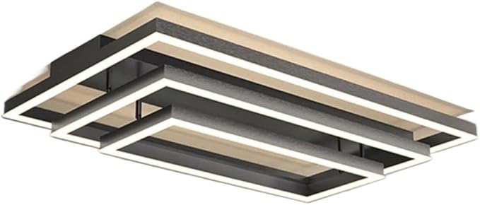 Nordic Home Decoration Salon Bedroom Decor Smart Led Lamp Lights for Room Dimmable Ceiling Light Indoor Lighting Minimalist Design(Warm White,Black 3layers)