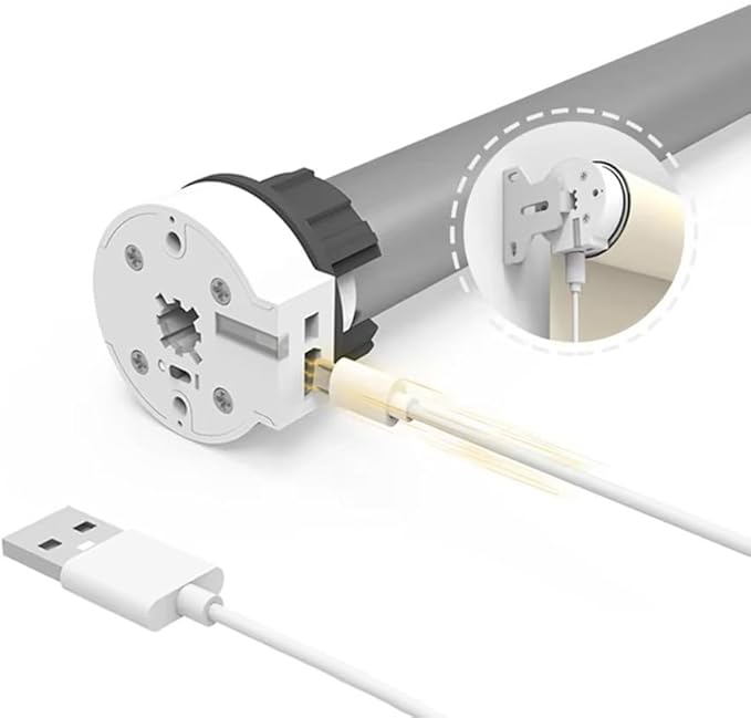 ZigBee 3.0 Rechargeable Roller Shade Motor for 1.5 inch Tube (38mm), Battery Powered Electric Blinds Kit, DIY Motorized Windows Retrofit, Alexa & Google Home, 1.2N.m, 2500mAh Battery