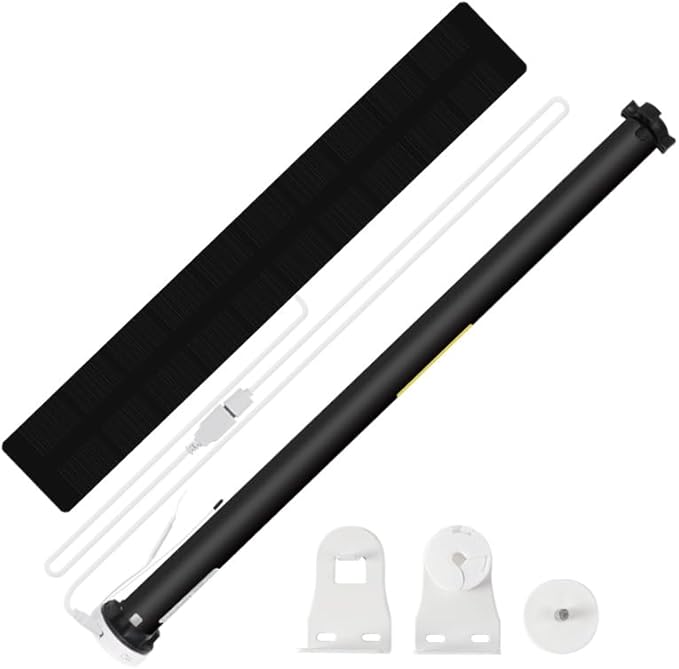 Blindsmart Rechargeable Tuya Zigbee Roller Blinds Motor for 38mm Tube, Motorized Window Shades Automatic Blinds Curtain Opener APP Control, Zigbee Hub Required (Only Motor + Solar Pannel)