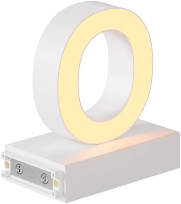 LED Magnetic Letter O, H 3.7" Light with Touch Control, White, Dimmable, Warm White 3000K