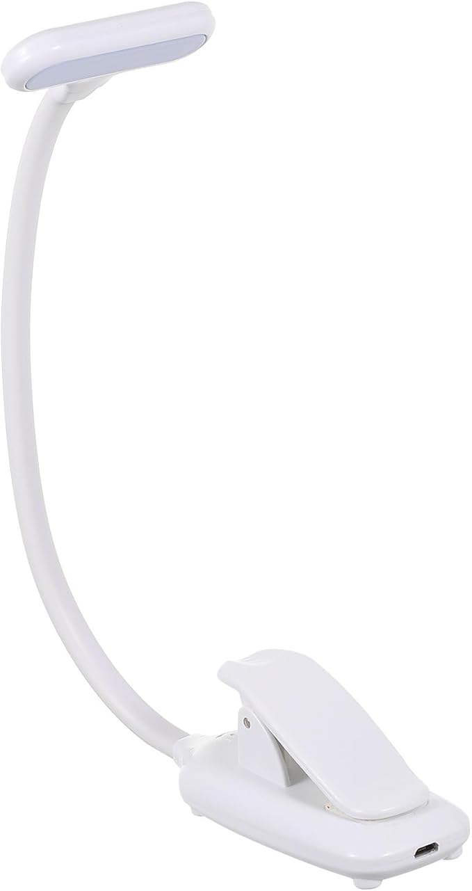 Kisangel Adjustable LED Desk Lamp with Clamp Base, Eye Protection Touch Control Reading Light for Bedroom and Study, USB Rechargeable Eye-Caring Table Lamp with 3 Brightness Levels