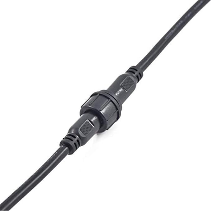 5Pairs 3pin Black Electrical Connector LED Connector for LED Lights 20cm Extension Cable 40cm/Pair 0.75mm² 22mm Nut