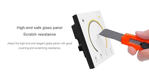 AMKI LED Wall Switch Dimmer,LED Controller,Wall- Mounted Plastic Cover Touch Panel Switch for DC12V-24V 3528 2835 5050 Single Color LED Strip Lighting(Color Temperature)