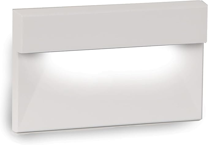 WAC Landscape Lighting, LED 12V Horizontal Ledge Indoor or Outdoor Step and Wall Light Amber 1800K Built-in LED in White
