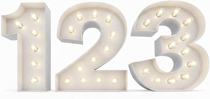 NEONSIGN Premium White Metal Marquee Letters for Wall Decor - 1.5ft to 4ft Large Light Up Alphabet & Numbers - Vintage Industrial LED Sign for Wedding, Party, Business Logo & Home Bar (36 INCHES)