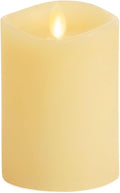 Luminara Realistic Artificial Moving Flame Pillar Candle - Moving Flame LED Battery Operated Lights - Unscented - Remote Ready - Remote Sold Separately - Ivory - 3" x 4.5"