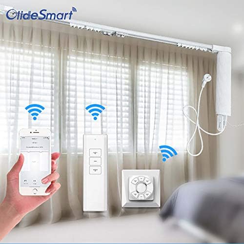 OlideSmart DIY WiFi Smart Automatic Curtain Motor Track System, Automatic Curtain Motor, Blinds Tracks, Length can be Customized (White, 6.2m)