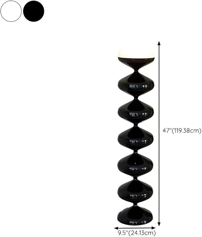 CraftThink Modern Tall Standing Floor Lamp, 47-Inch Height with Acrylic Bowl Shade, Foot Switch for Bedroom Reading Living Room, Bulb Included (Black, 3 Color Light)