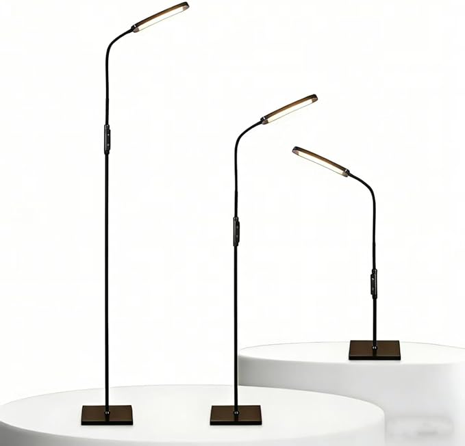 LED Floor Lamp for Living Room, Modern Standing LED Light, Adjustable Tall Floor Lamp for Bedroom Office Reading, Minimalist Standing Lamp with Soft Glow for Home Decor