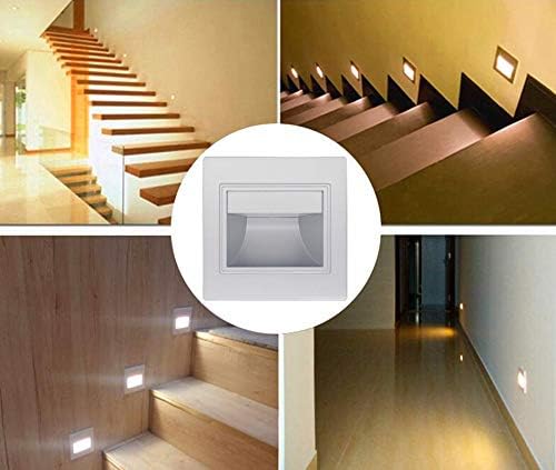 3W LED COB Wall Light Modern LED Footlight Stair Lights Led Step Light Night Lamp Recessed with 86 Box Silver White Gold (Cold Silver+Box)
