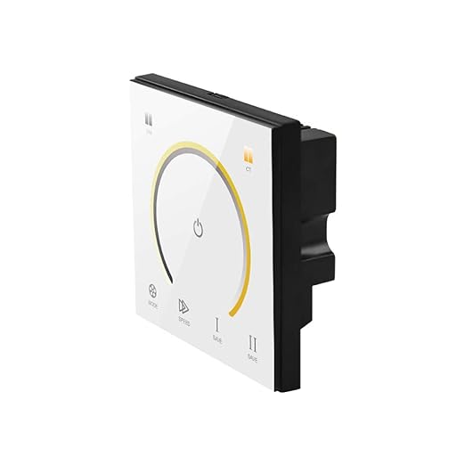 AMKI LED Wall Switch Dimmer,LED Controller,Wall- Mounted Plastic Cover Touch Panel Switch for DC12V-24V 3528 2835 5050 Single Color LED Strip Lighting(Color Temperature)