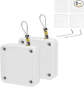 2PCS Automatic Door Closer, White Punch-Free Automatic Sensor, Residential Commercial Auto Door Closer with Drawstring, for Interior Door Home Offices Used