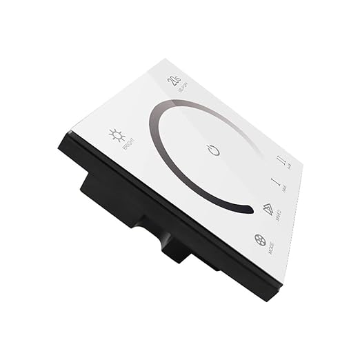 AMKI LED Wall Switch Dimmer,LED Controller,Wall- Mounted Plastic Cover Touch Panel Switch for DC12V-24V 3528 2835 5050 Single Color LED Strip Lighting(Single Color)