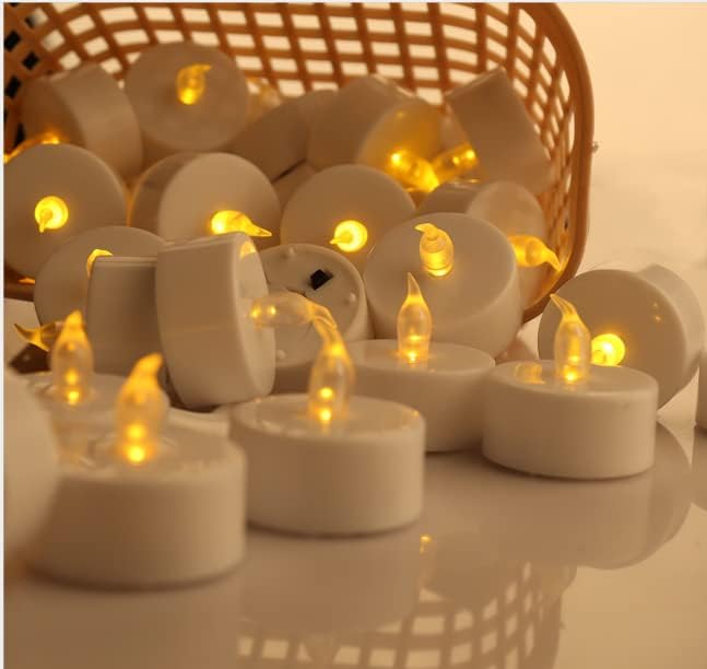 YIWER Battery Tea Lights Candles - LED Tea Lights 200 Hours Pack of 12(Warm Yellow)