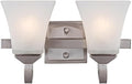 Design House 587774 Torino Traditional 2-Light Indoor Dimmable Up/Down Mount Bathroom Vanity Light with Frosted Glass for Hallway Foyer, Satin Nickel