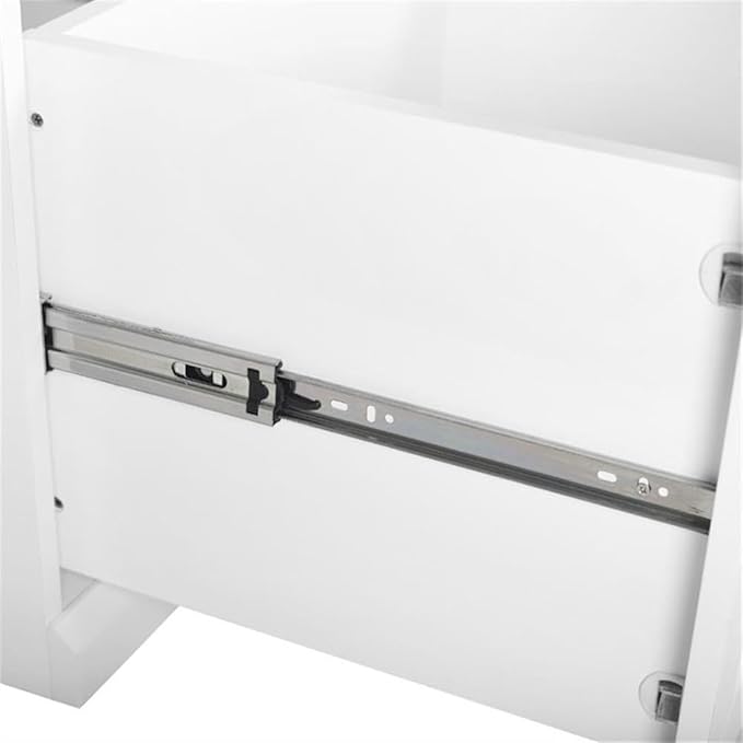 BOWERY HILL Modern Wood Entryway Bench, 20.5" H x 33" W x 16.5" D, White/Tan Finish, Linen Seat Cushion, Large Storage Drawer, Modular Design, Living Room or Entryway Furniture