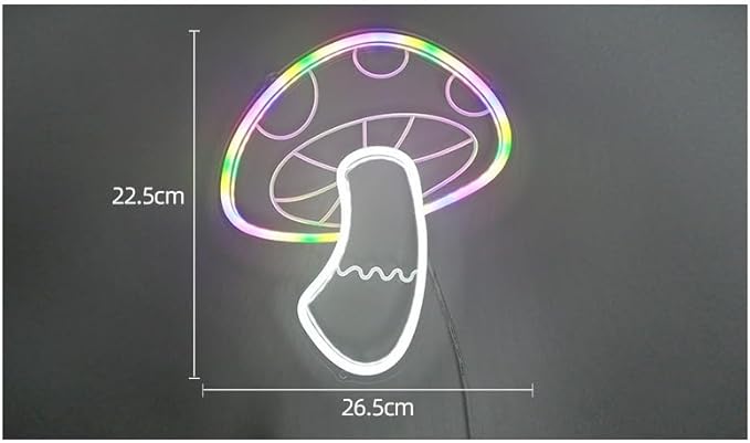 Mushroom LED Neon Sign for Wall Decor USB Adjustable Brightness Living Room Bars Barbers Pub Wedding Party Salon Club Gatherings Gaming Room Man Cave Halloween Christmas Birthday Art Wall Decor
