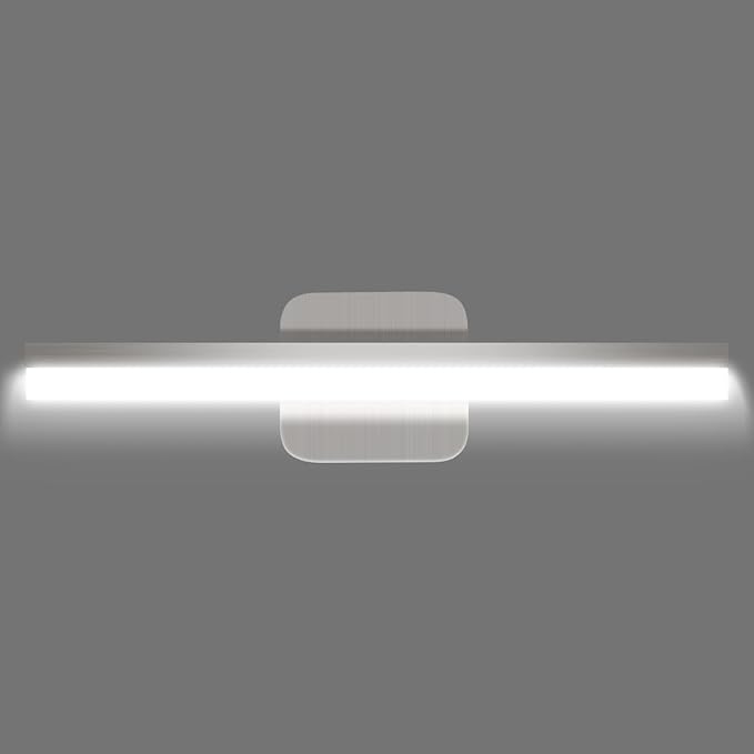 Yarra-Decor 16-inch LED Bathroom Vanity Light Bar,Vanity Lighting Fixtures for Mirror Illumination,Indoor Daylight White Wall Light 6000K (Nickel)