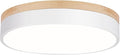 Dimmable Wood Ceiling Light Fixture 2700K-6000K 5CCT Modern White LED Flush Mount Ceiling Light Minimalist Circle Close to Lighting Fixture for Bedroom Kitchen Bathroom Laundry Room 11.81 Inch